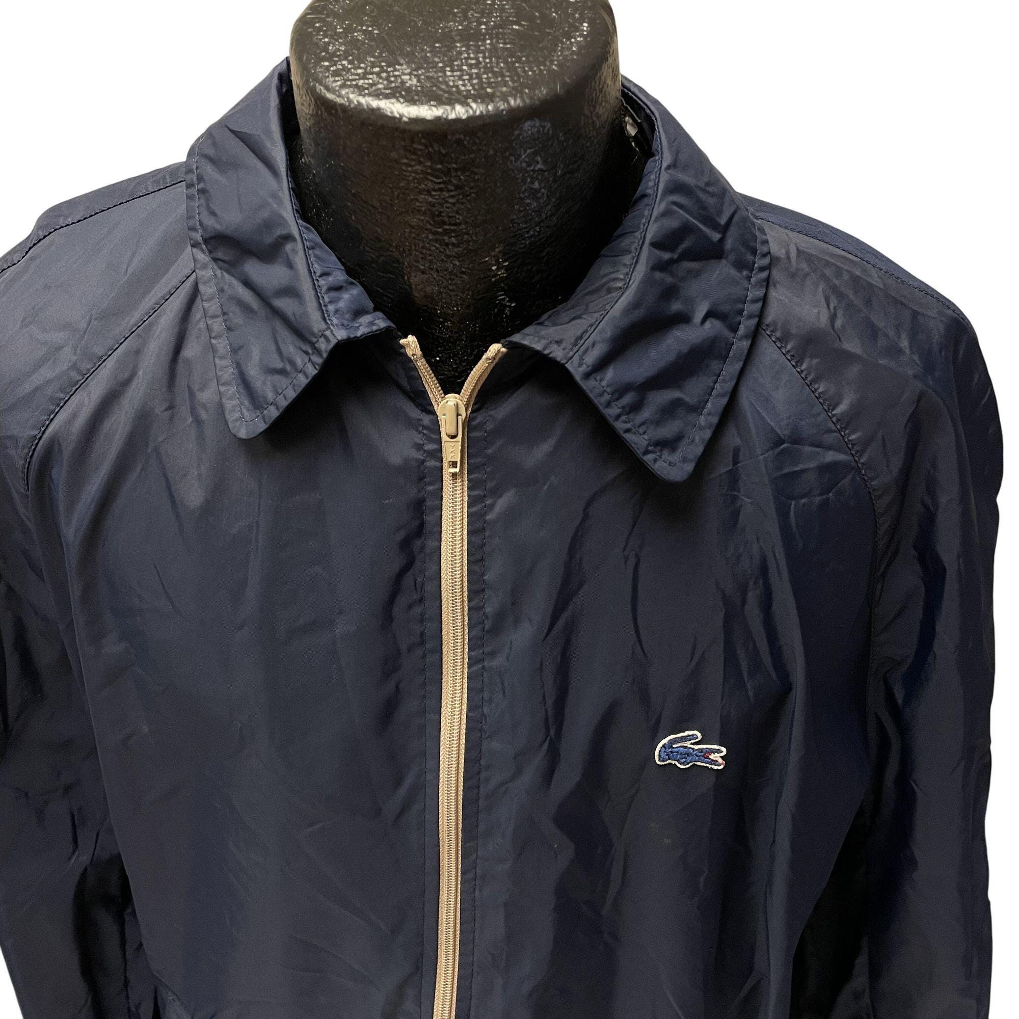 Vintage 80's Izod Lacoste Men's Navy Blue NYLON Jacket