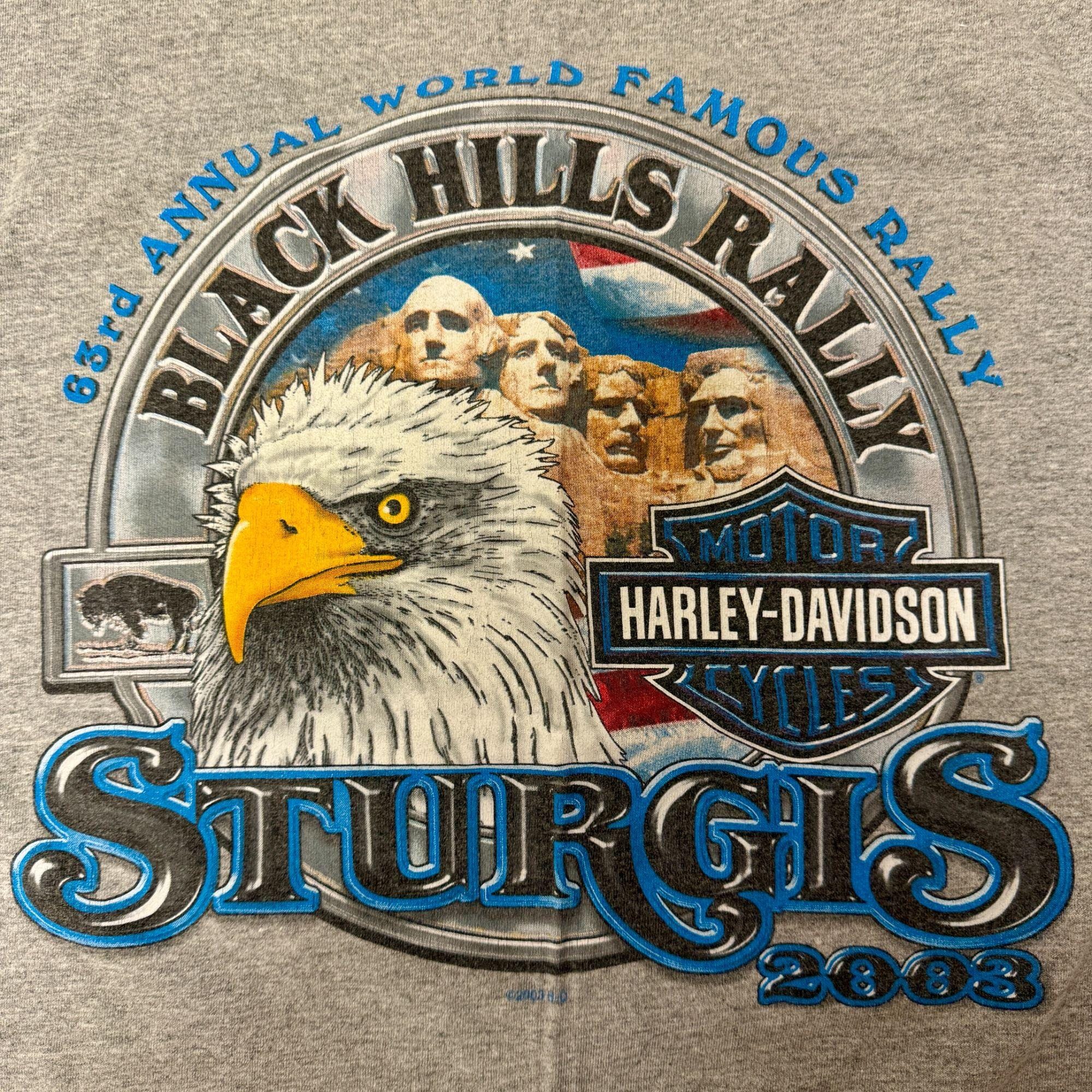 Vintage Harley Davidson Eagle MOUNT RUSHMORE Sturgis 2003 Black 