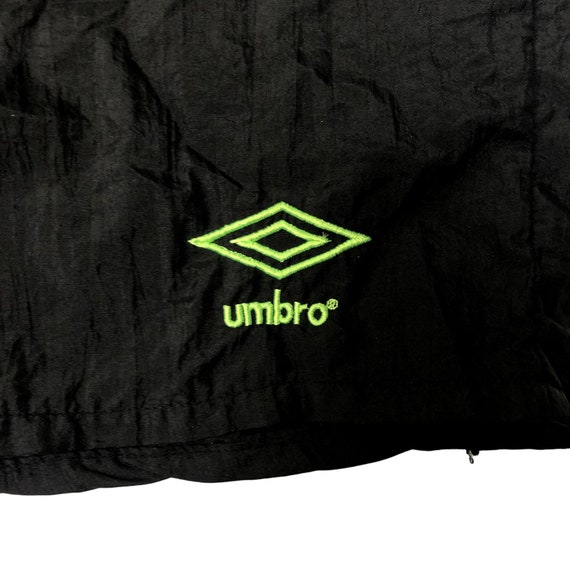 Vintage 90's Umbro USA Men Black Nylon NEON Sand … - image 3