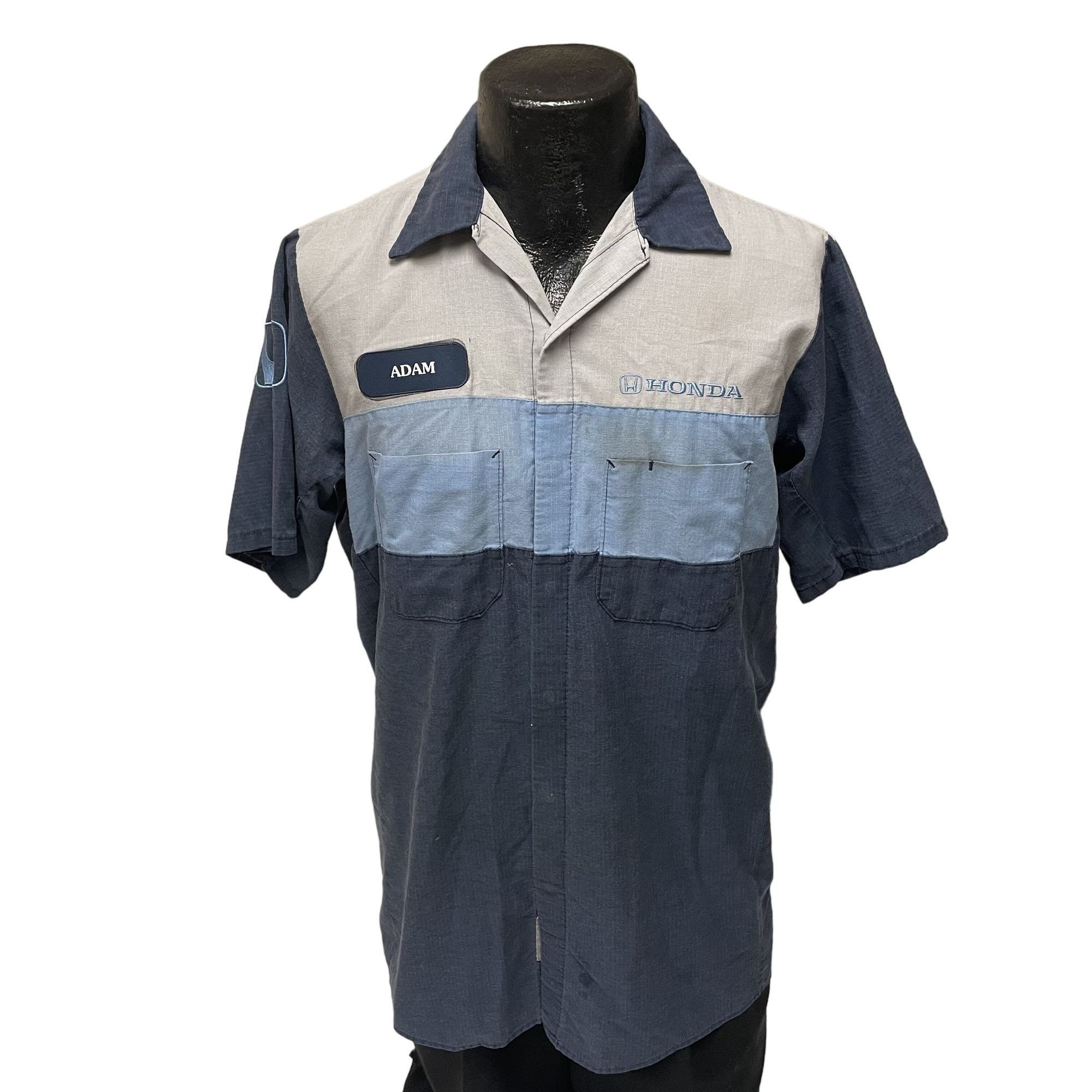Vintage 80's Red Kap Men's Blue Embroidered 2 Tone HONDA Work Wear