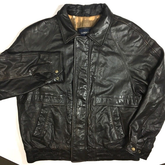 Vintage London Fog Men Goat Skin Leather Er Jacket Flight - London Fog Leather Jacket Mens Vintage London Fog Men Goat Skin Leather Er Jacket Flight - London Fog Leather Jacket Mens