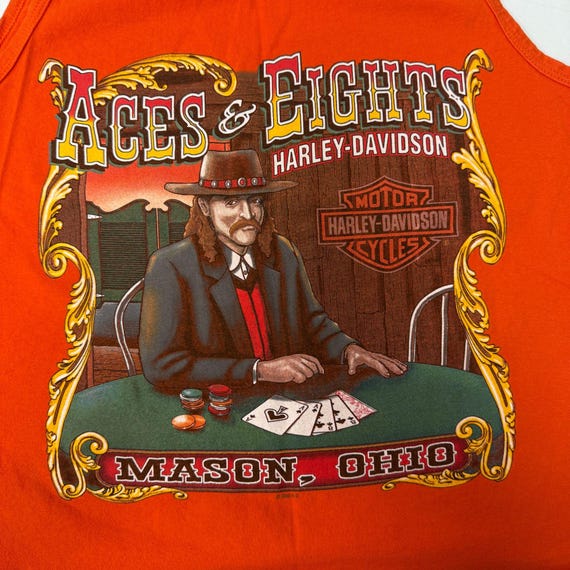 Vintage Y2K Harley Davidson ACES & EIGHTS Mason Ohio Tank