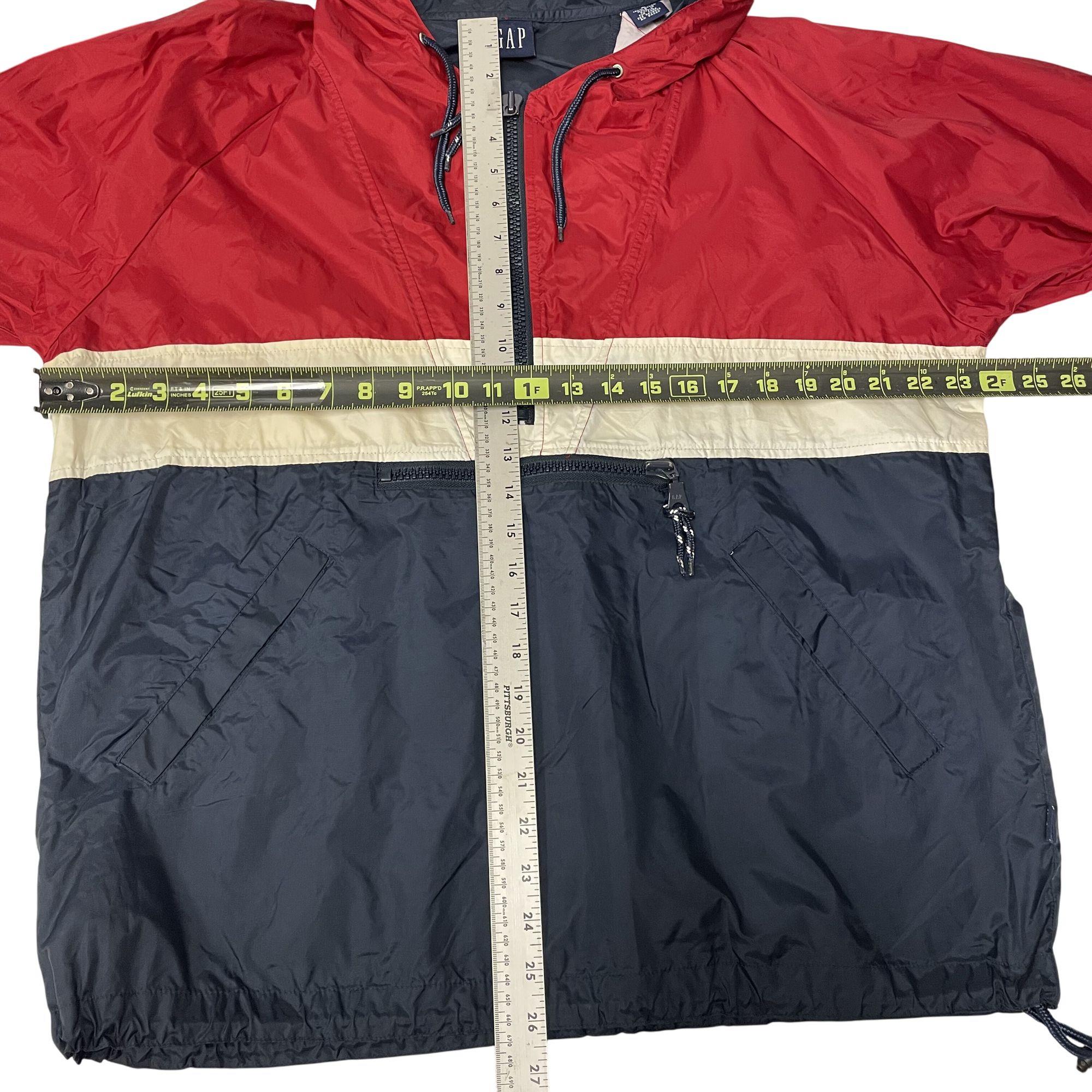 Vintage 90's GAP Men's Red Blue White Windbreaker COLORBLOCK Nylon