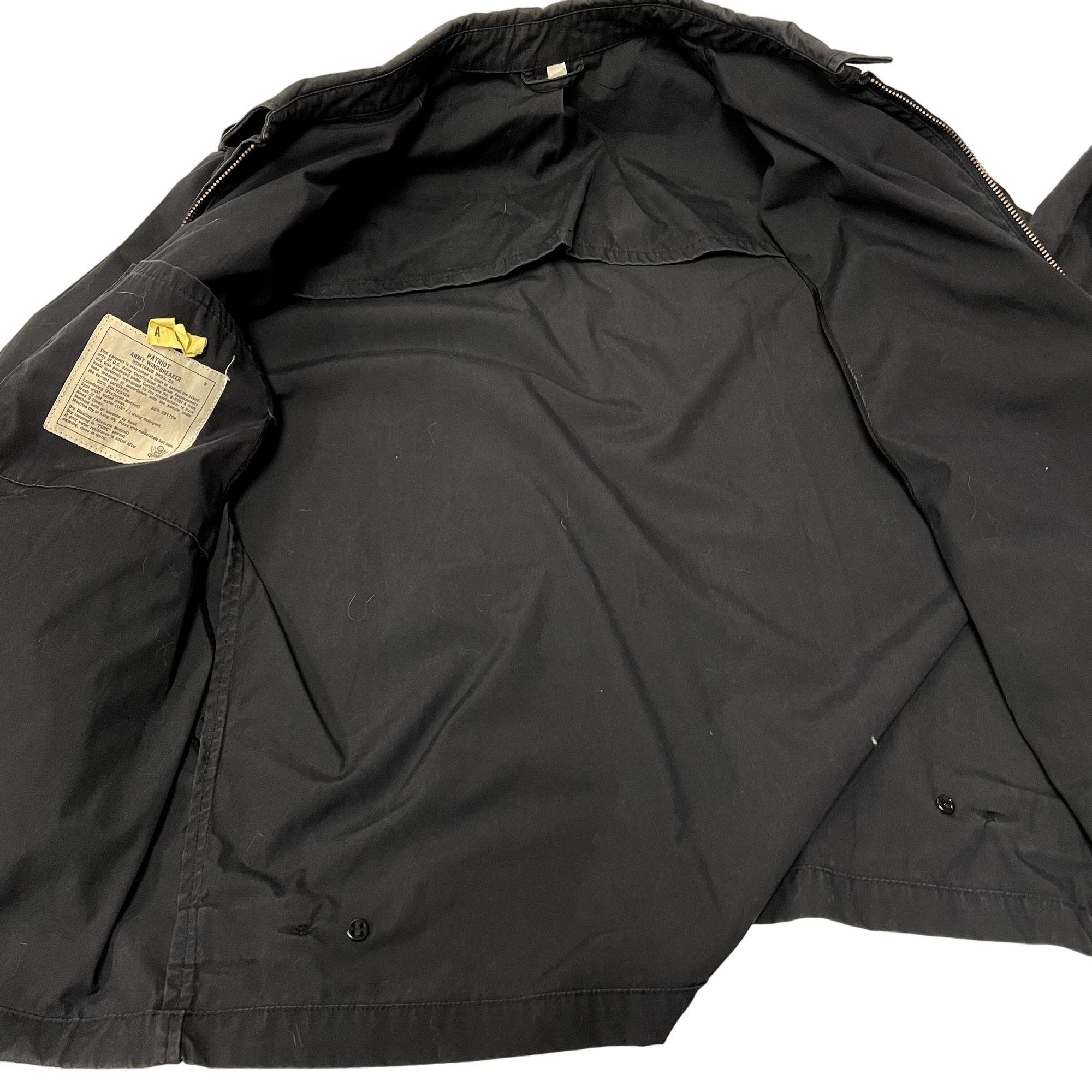 Vintage 80's Patriot Military Army Black Windbreaker MECHANIC Shop