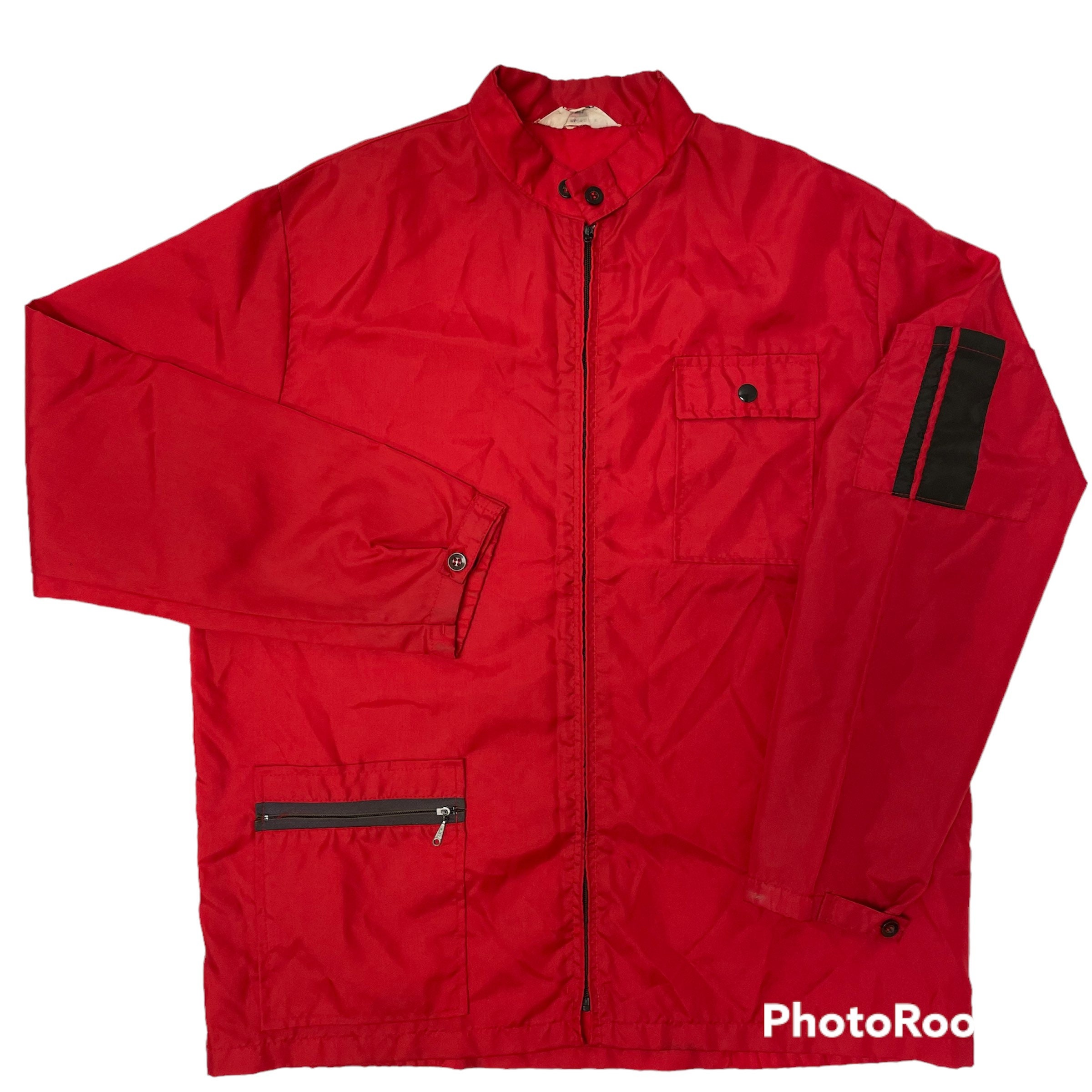 ジャケット・アウター RED PATCH RACING JACKET New Members Only Sport Red Team Racing ZIP Windbreaker Men's