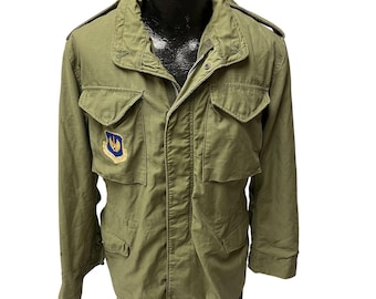 Vintage 60's So-Sew Vietnam Krieg Militär OG 107 SATEEN Navy USNcombatte M-65 Feldjacke S