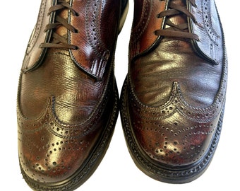 Vintage 60's British Walkers Men's Brown PEBBLED Leather Dress