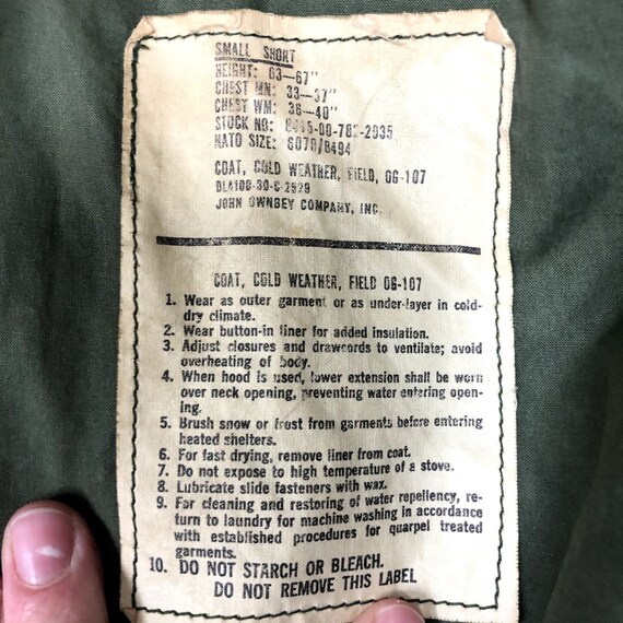 Vintage 60's Nam Vietnam Era US Army Military M65… - image 5