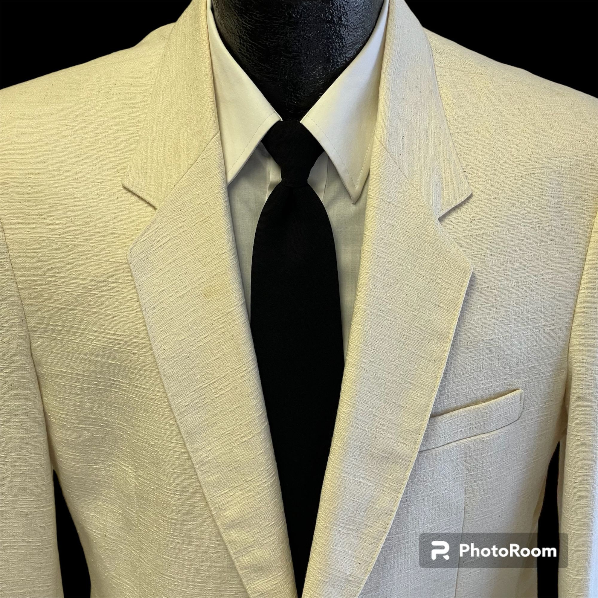 Vintage 50's Style Cotler Men White Linen ATOMIC FLECK Sport Coat