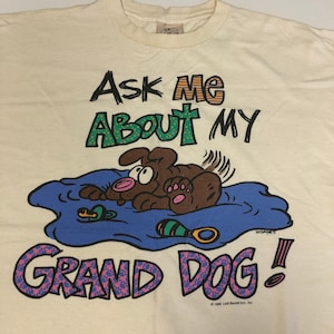 Vtg 1996 LAID BACK Graffiti CARTOON Grand DoG Best Friend 90's Graphic T-Shirt xl