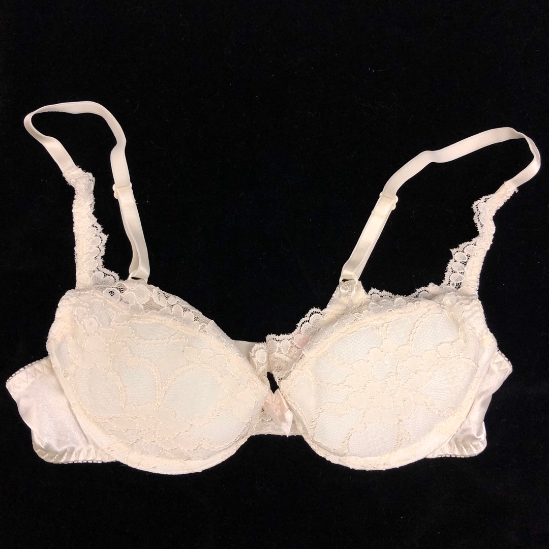 Victoria's Secret White Floral Padded Bra Size 34B