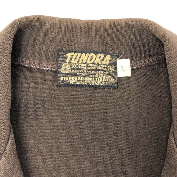 Vintage 50's Tundra Men Brown KNIT Wool Cardigan … - image 7