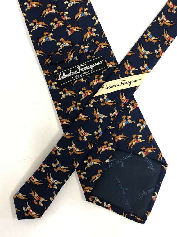Ferragamo Man Fox print silk tie Yellow