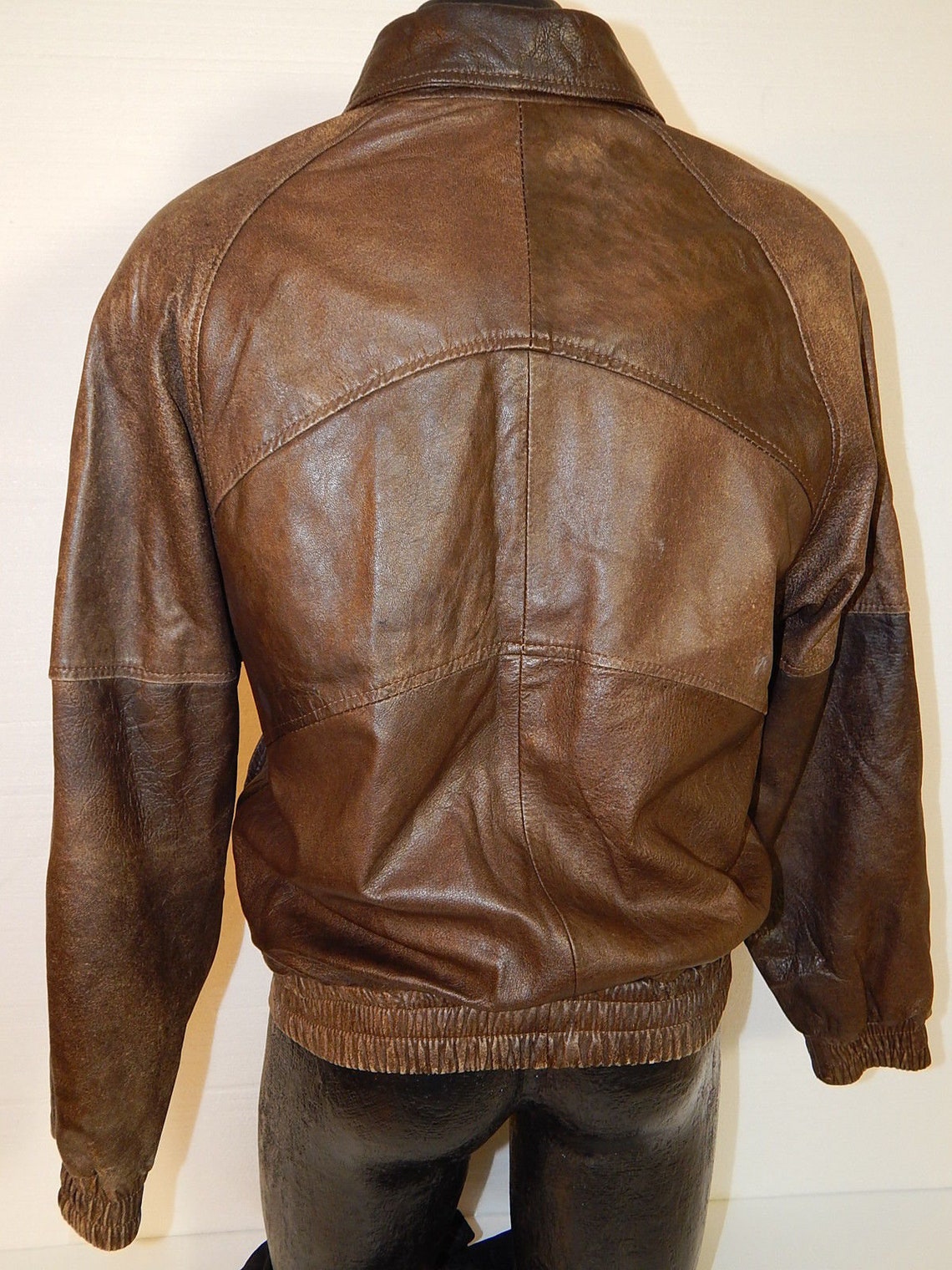 Vintage Mazzoni Men Brown Leather FLIGHT AVIATOR Jacket | Etsy