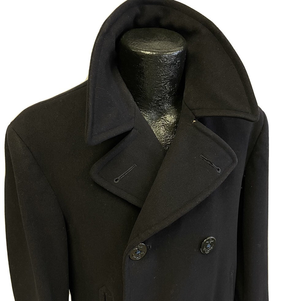 SOLDLouis Vuitton navy wool peacoat  Wool peacoat, Peacoat, Navy pea coat