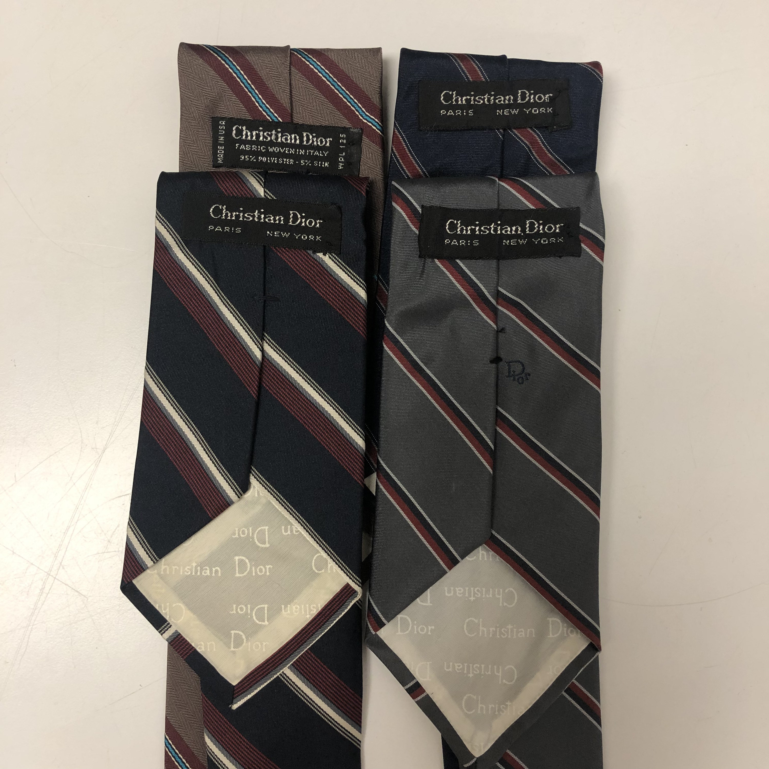 Vintage 4 Pc LOT 60 80's Christian Dior Paris Men Narrow Mod