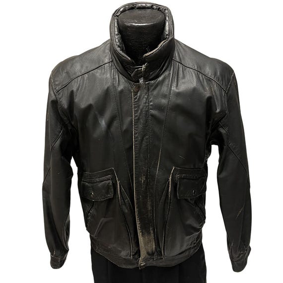 Vintage 60's Poreha Men DISTRESSED Black Leather Street