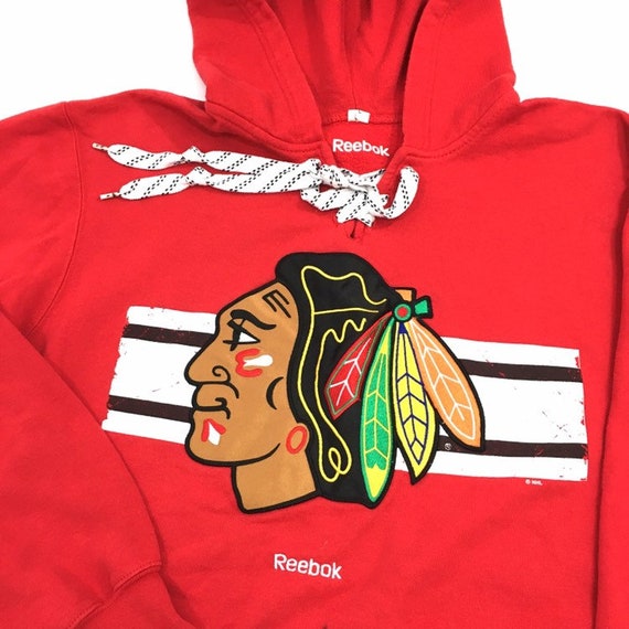 Chicago Blackhawks NHL Sweatshirt Mens L Sewn Hooded Camo Old Time Hockey
