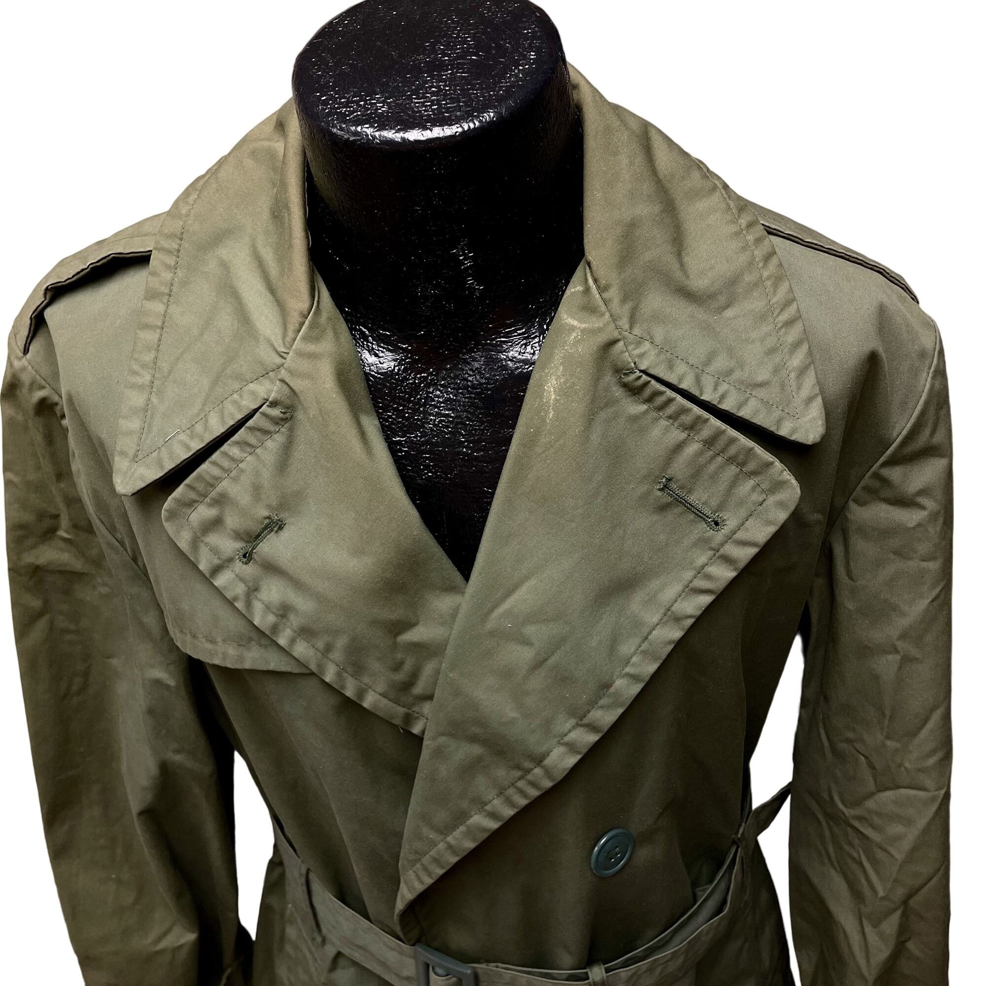 ジャケット・アウター vintage green long coat sullen TIED UP BELTED LONG ONE COLOR WOMEN JACKET GREEN/JESHILE