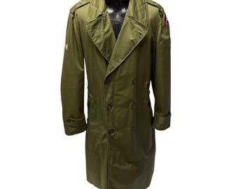 ジャケット・アウター anuans wool trench coat Mens Swedish Army Military Blue Wool Trench Coat Pea Coat