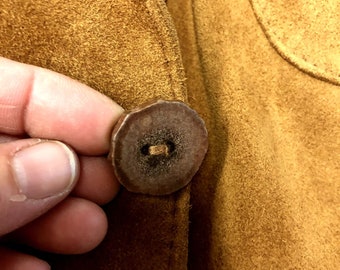 Vintage Continental Leather Fashions Brown Sport Coat NUBUCK Suede