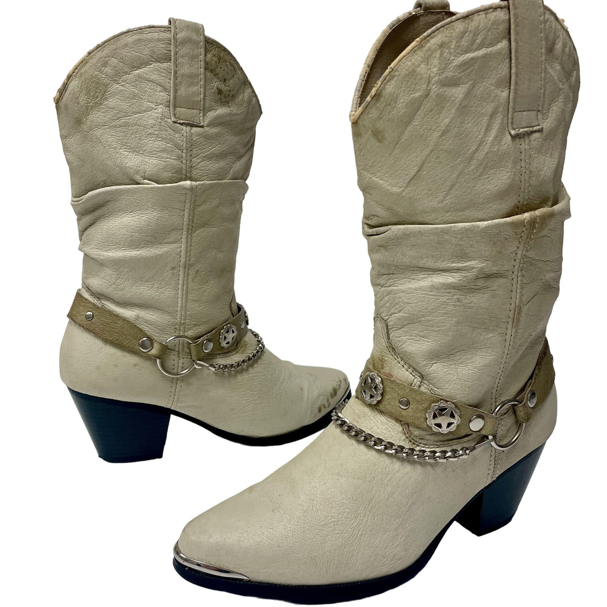 eRiNGo　0103 ♡ Vtg 80's Dingo Bone Leather Cowboy Western Lone Star CONCHO