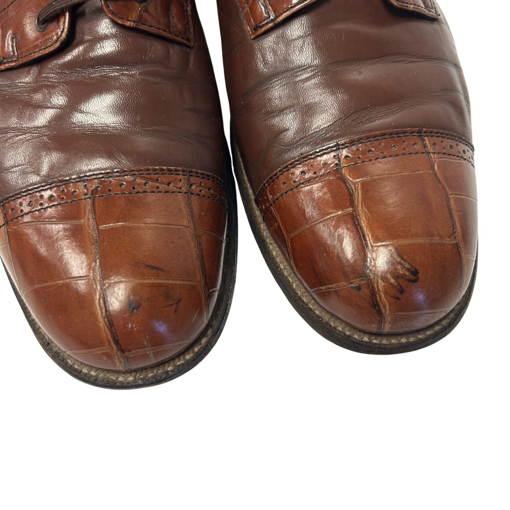 Vintage Stacy Adams Madison Oxford Dress Shoes Crocodile Toe Cap Woven - Size 10 Vintage 50 main image 3