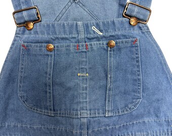 Vintage 70's Big Mac Men's Blue Jean Square Bak BIB Overalls Denim