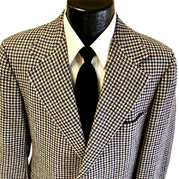 70-80s vintage　Nep Tweed Classical Coat Vintage 80's Ladies Size M Tweed Dress Coat Leather Collar