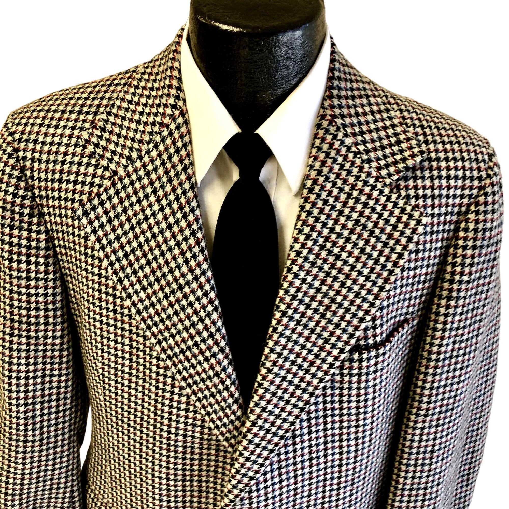 Lacoac Men's Houndstooth Blazer for Formal Business Casual