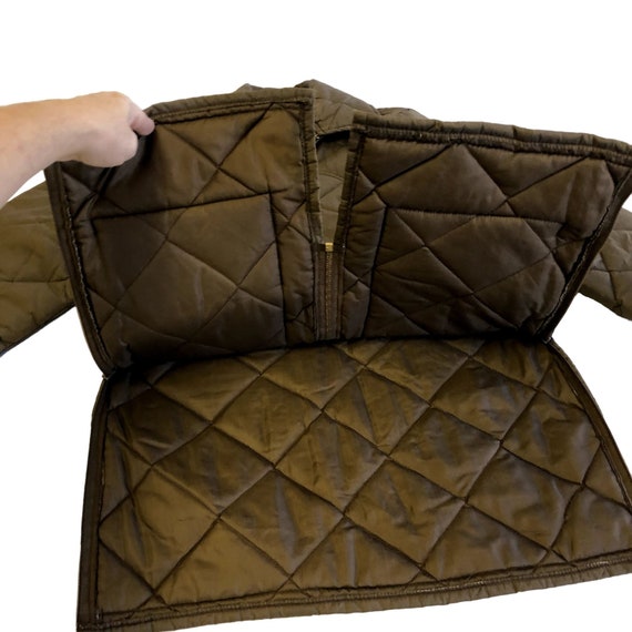 Vintage 60's Double K Men Brown QUILTED Nylon Cow… - image 4