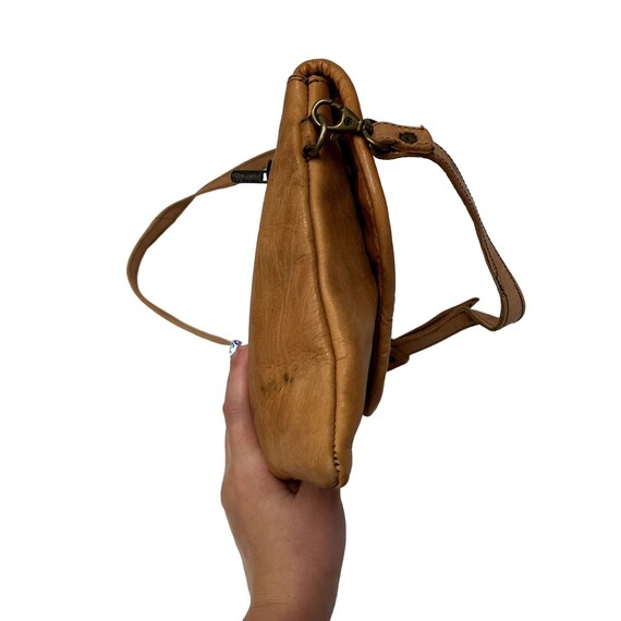Vintage 70 80's Geometric Leather Hand Bag Should… - image 9