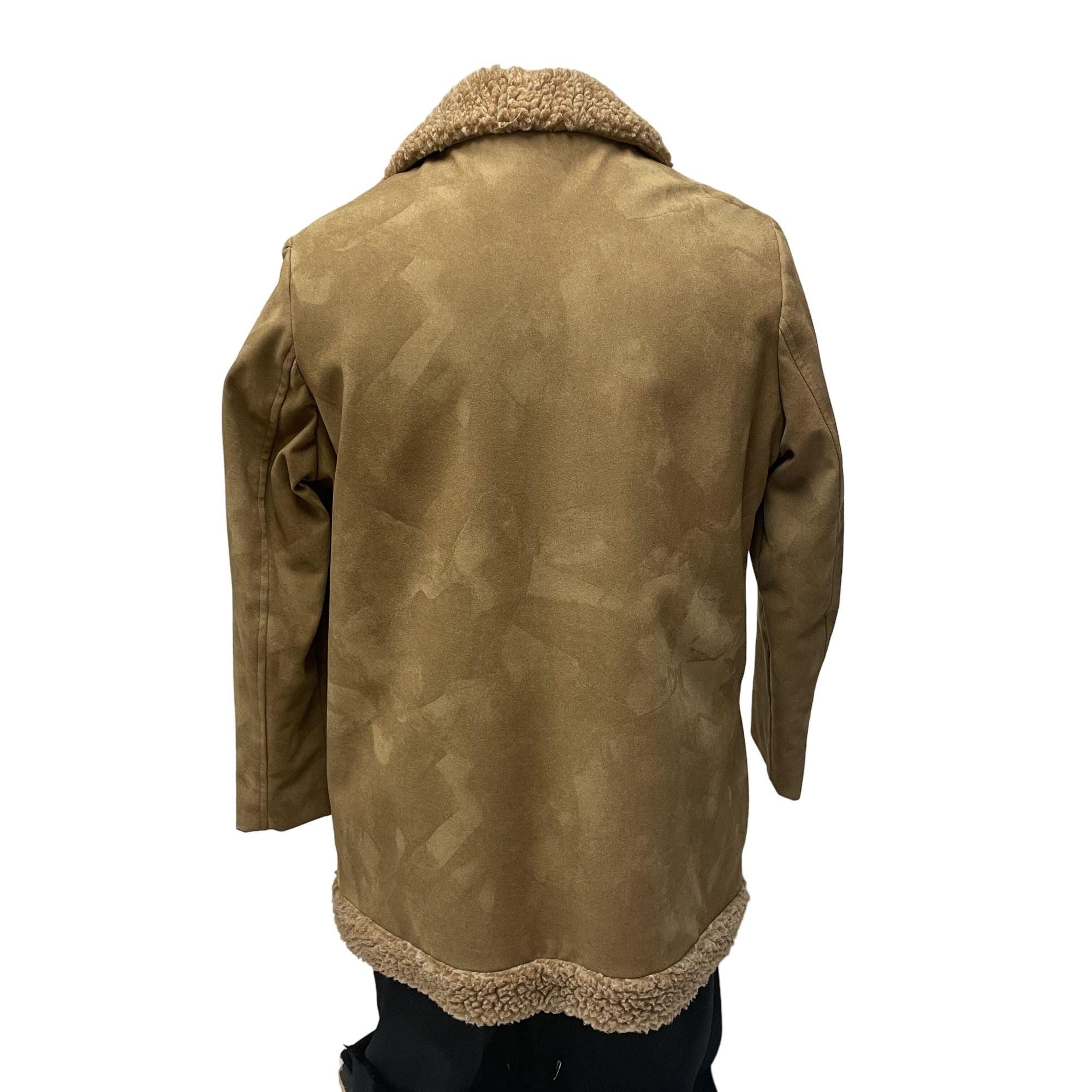 Vintage 70's Fingerhut Brown FELTED Vinyl MOUNTAIN MAN Sherpa