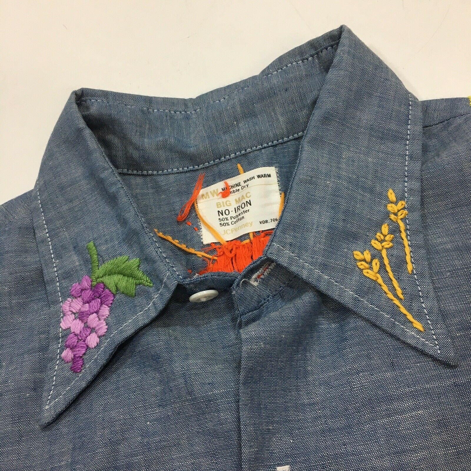 Vintage Jcpenney Big Mac Men EMBROIDERED Mod Hippie SUNSET