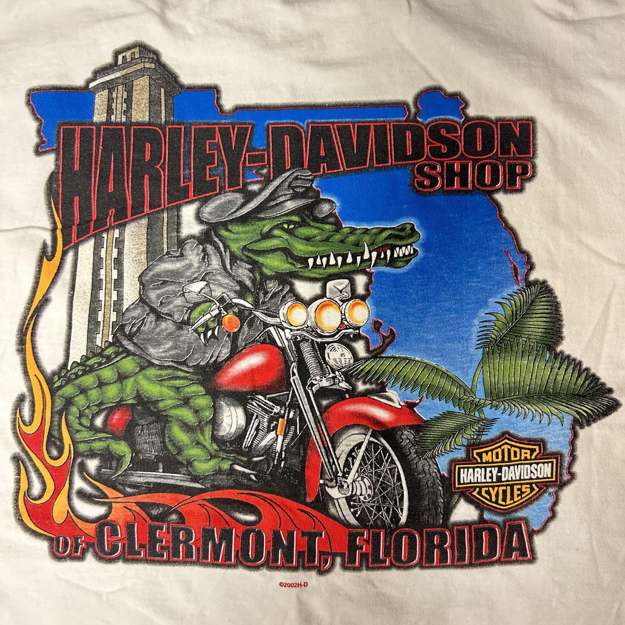 Vintage Harley Davidson Clermont Fl Alligator CROCODILE CRUISING