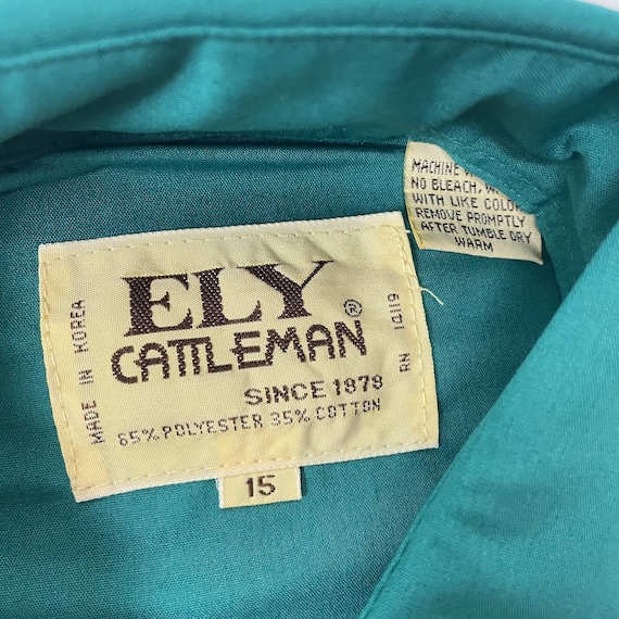 【希少】「ELY CATTLEMAN」ウェスタンシャツ 緑 グリーン エリーキャトルマン 70s ヴィンテージ チェック柄 長袖