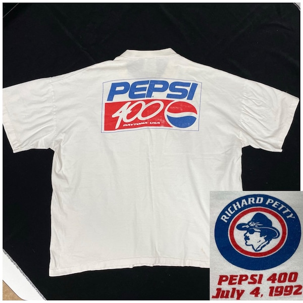 Vtg 90's PEPSI 400 Daytona USA 1992 Richard Petty NASCAR Race Car Racing Shirt L