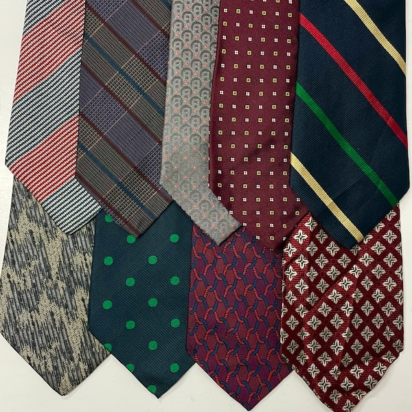 9 pc Vintage Designer Men's Woven Silk Skinny Narrow Necktie LOT Turnbull Asser Bally Christian Dior Serica Polo Wardrobe Ties