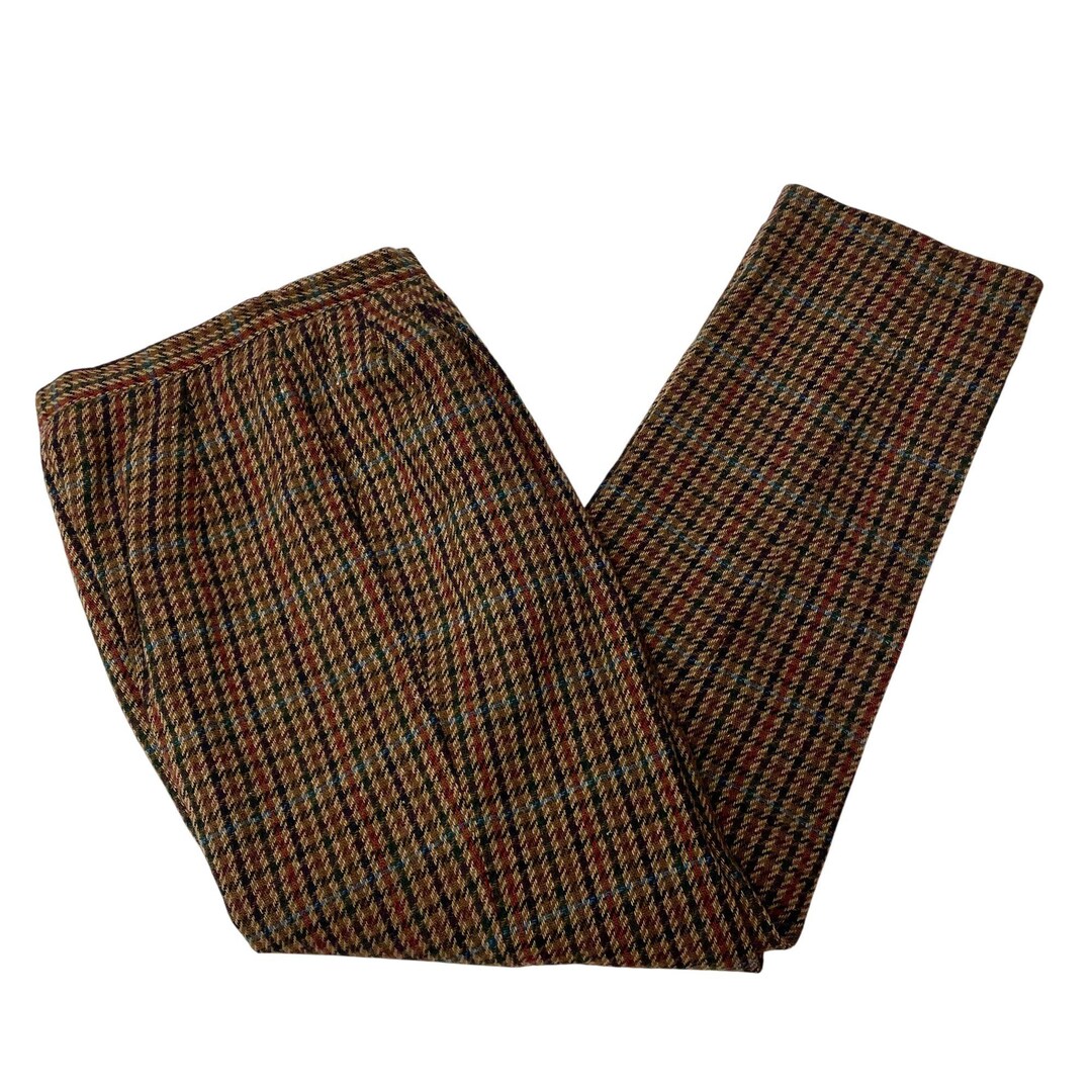 Vintage 70 80's Women's Brown HOUNDSTOOTH Multicolor