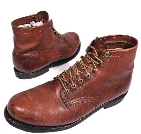 Vintage 50-60’s Herman Men's Brown Leather Lace Up