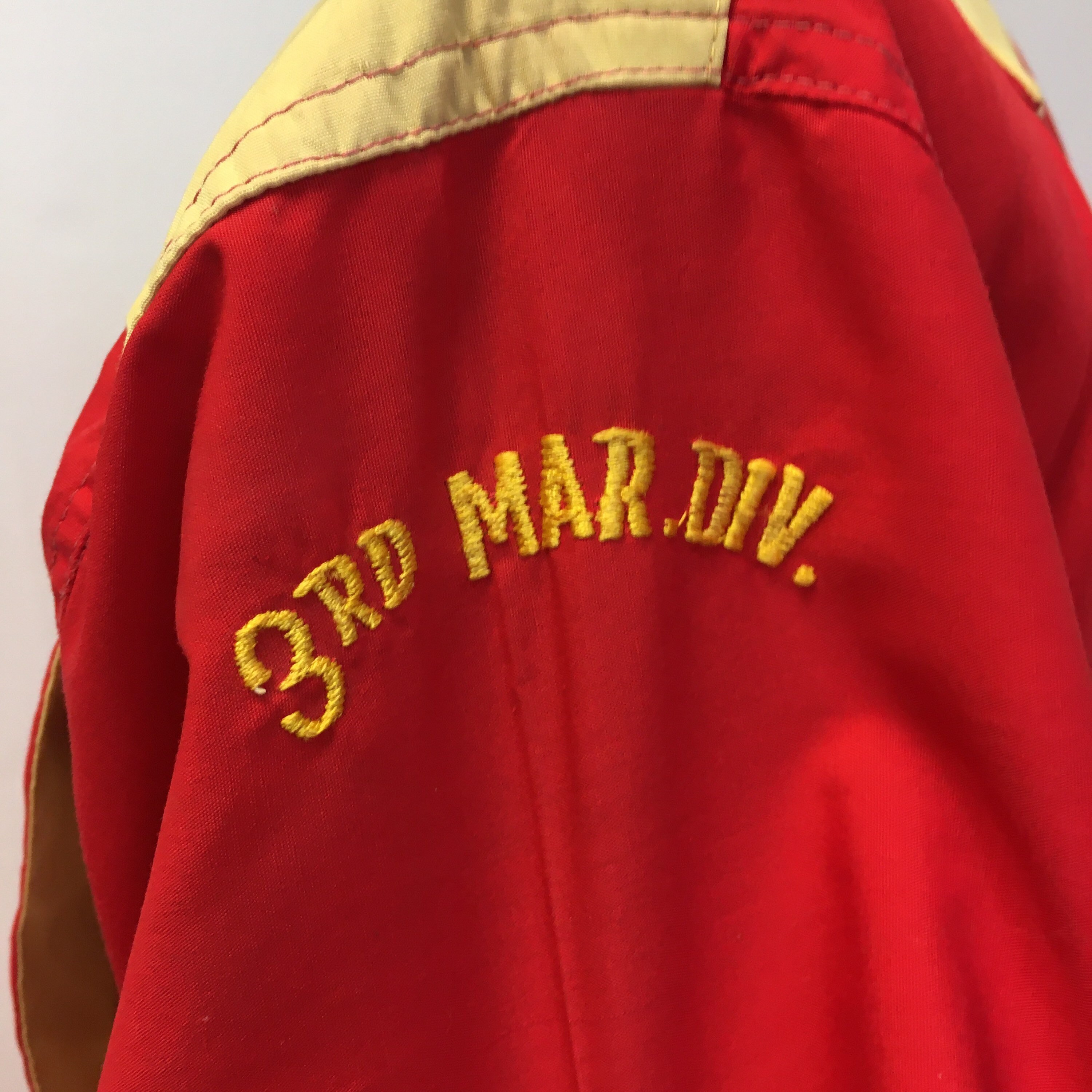 Vintage 50-60's Military Red Gold Embroidered USMC 3rd Mar