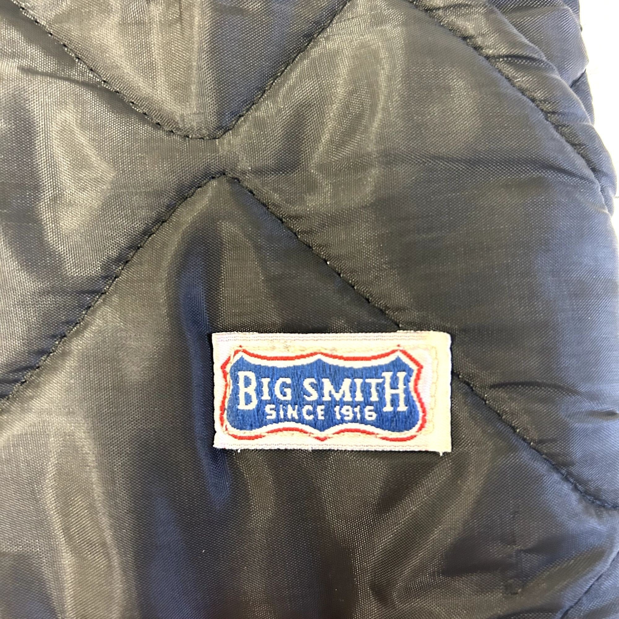 Vintage 60's Big Smith Men Black QUILTED Nylon Waist Coat Vintage 60's Big Smith Men Black QUILTED Nylon Waist Coat