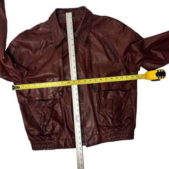 Vintage Lakeland Men Oxblood Leather Bomber CAFE … - image 8