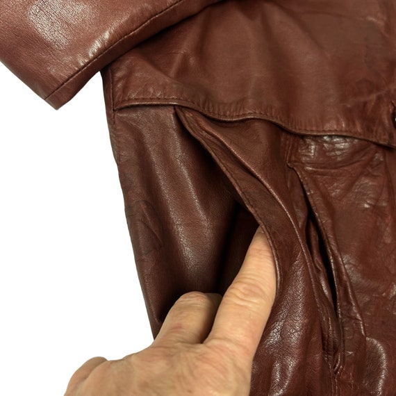 Vintage Lakeland Men Oxblood Leather Bomber CAFE … - image 7