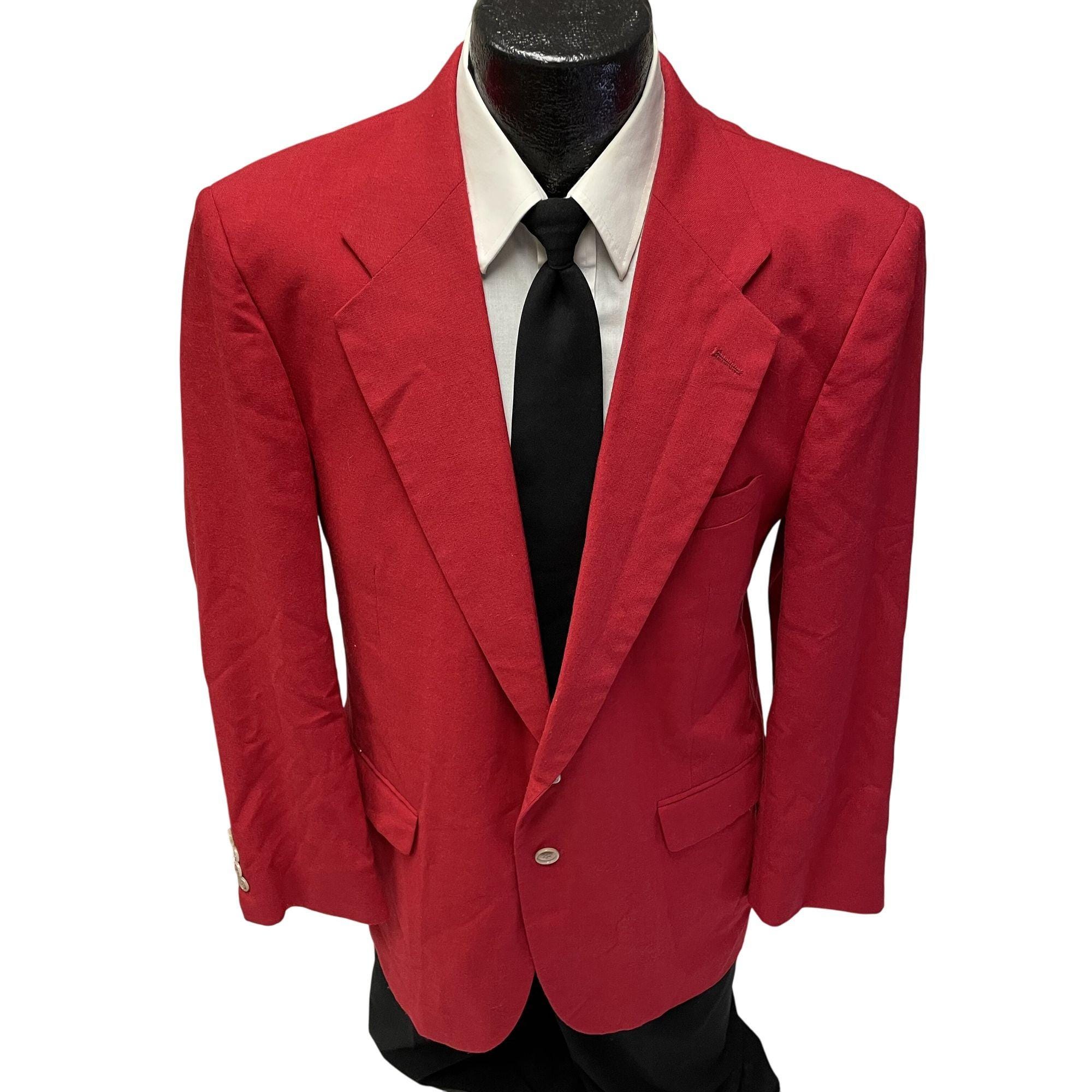Vintage 90's David Taylor Men's RED Sport Coat CHRISTMAS Jacket