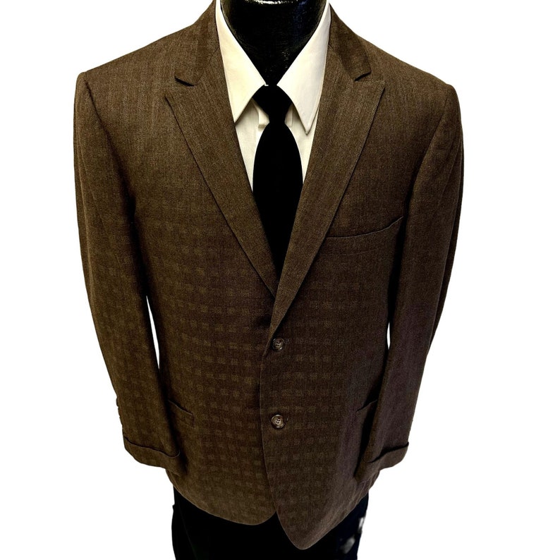 Vintage 50's Val-Mead BESPOKE Brown ROCKABILLY Sport Coat Silver ATOMIC Fleck Jacket Wool Blazer image 1