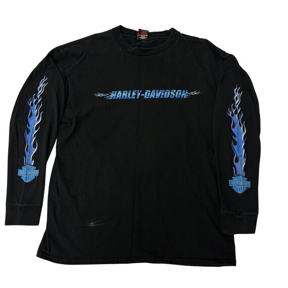 Harley Davidson Blue Flame 90s Tシャツ vintage Harley Davidson blue flames 1993 90th anniversary t