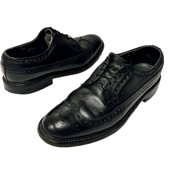 Vintage Thom Mcan BOOTMASTER Men Black PEBBLED Leather DRESS  display picture 1