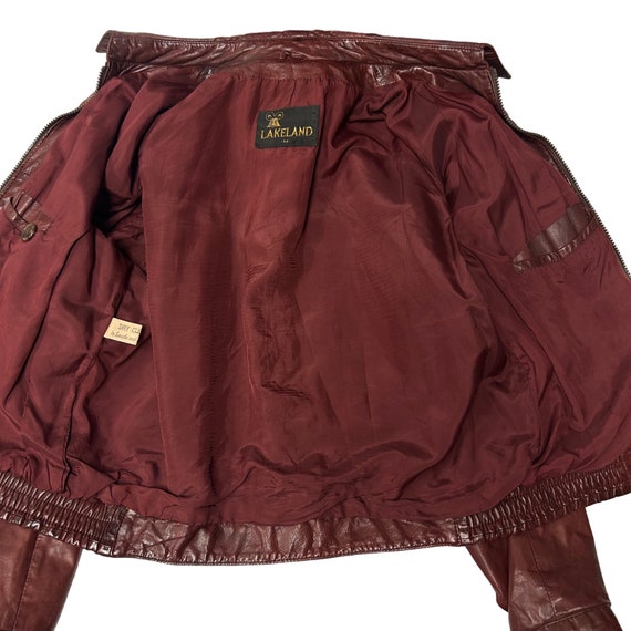 Vintage Lakeland Men Oxblood Leather Bomber CAFE … - image 10