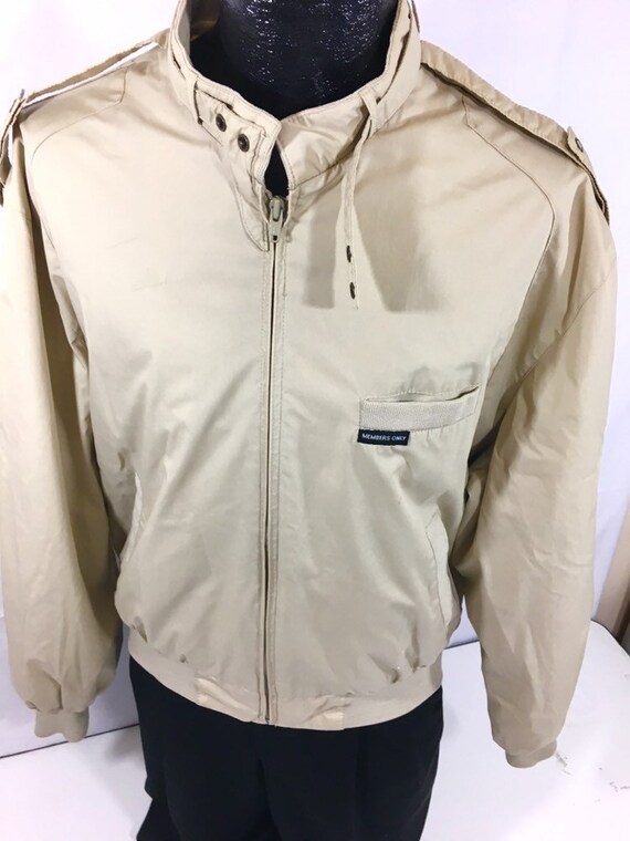 Vintage 80 90's Members Only Men's Beige CAFE RAC… - image 2